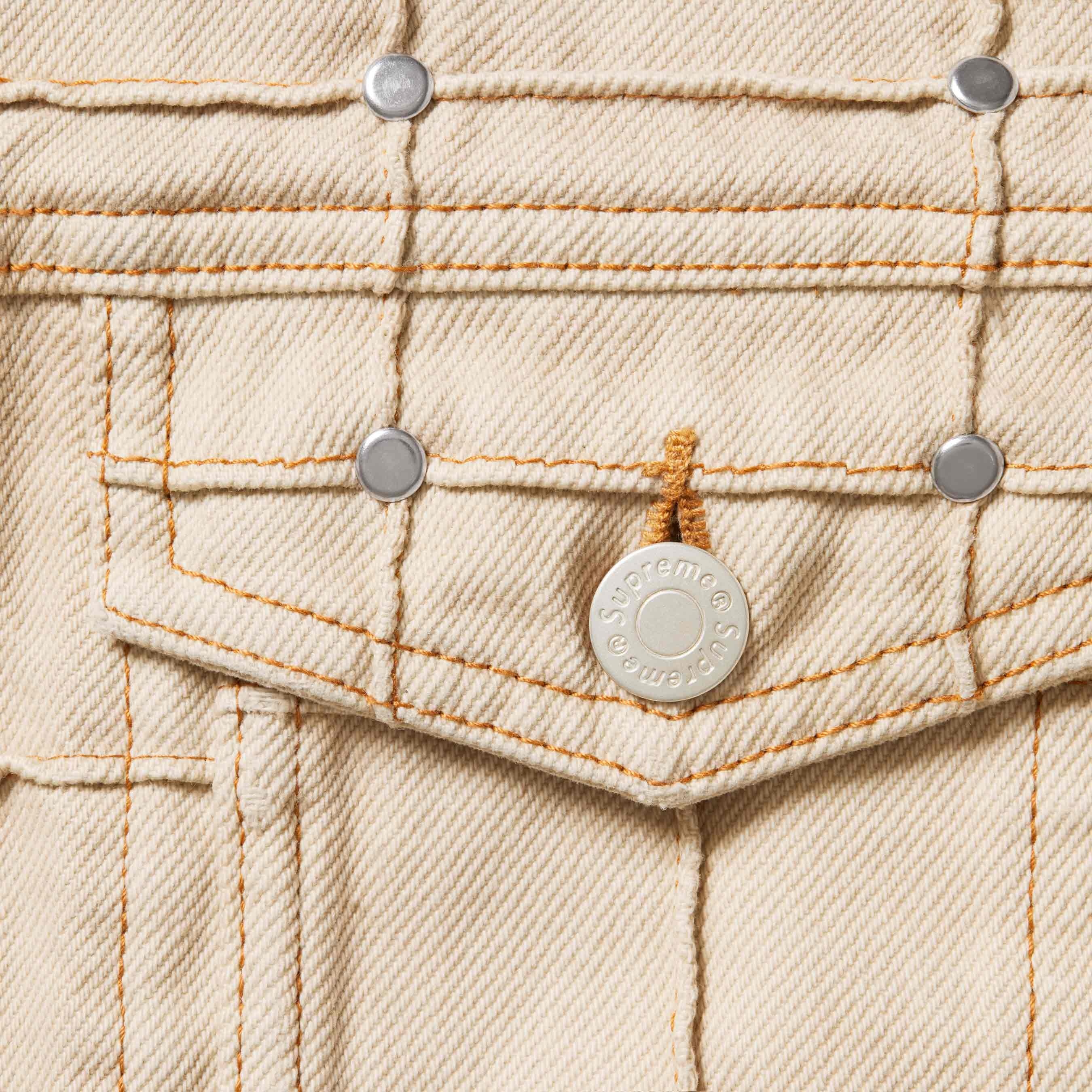 Studded Seam Denim Trucker Jacket view 3
